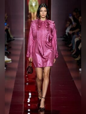 Gucci Runway Metallic Ruffle-Front Mini Dress NWOT RETAIL Size 38IT $4681
